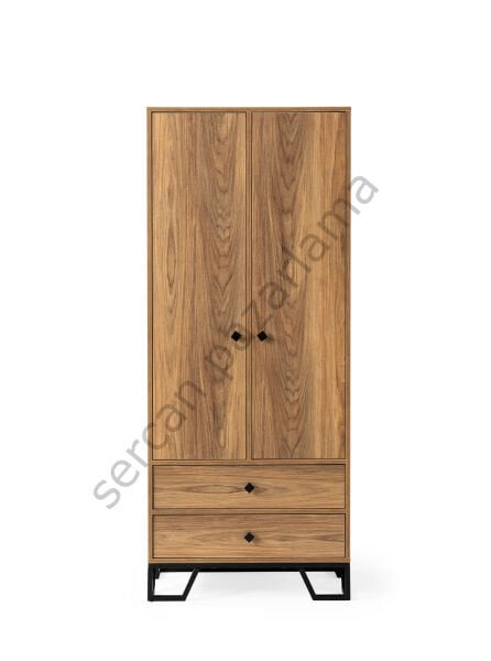 3734 - Luna İki Kapaklı Dolap - Ceviz