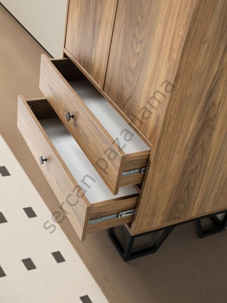 3734 - Luna İki Kapaklı Dolap - Ceviz