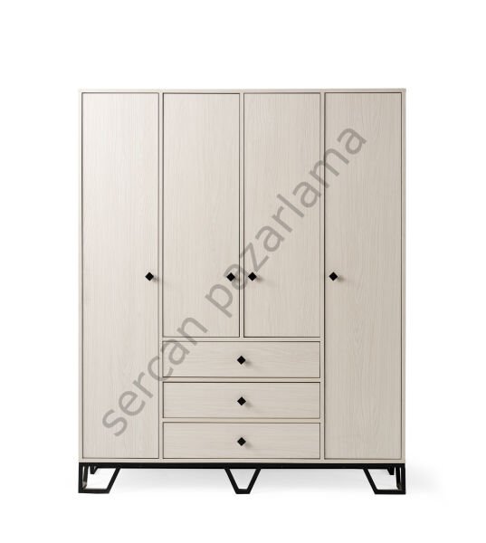 3739 - Luna Dört Kapaklı Dolap - Monet