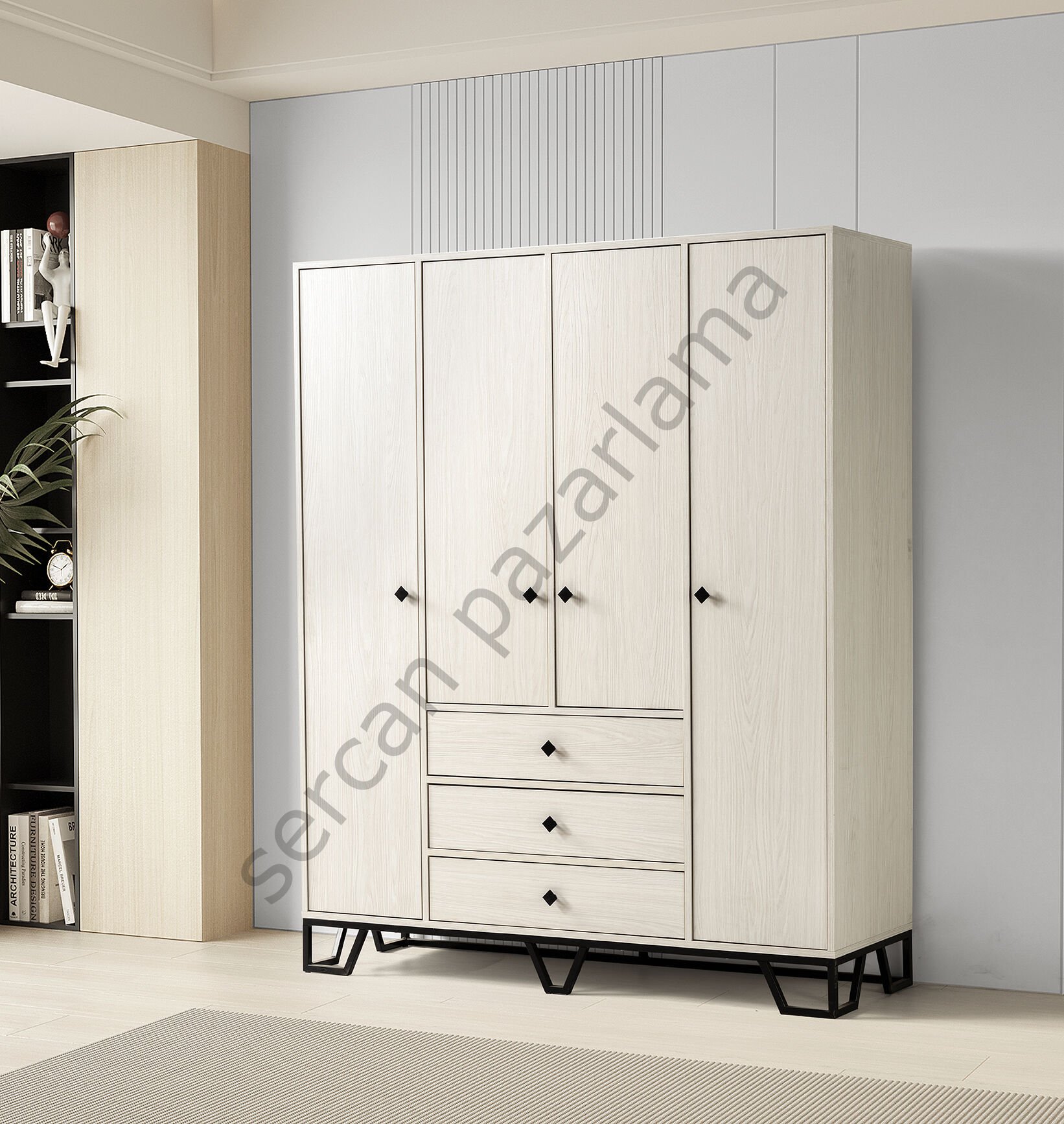 3739 - Luna Dört Kapaklı Dolap - Monet