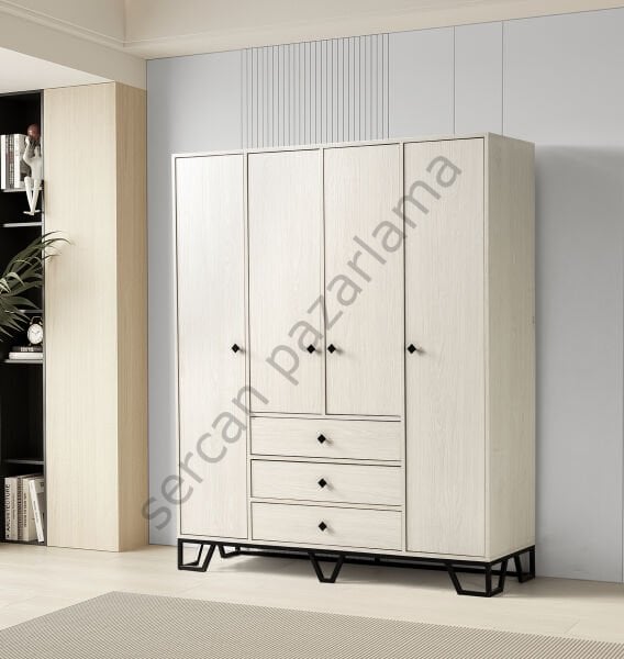 3739 - Luna Dört Kapaklı Dolap - Monet