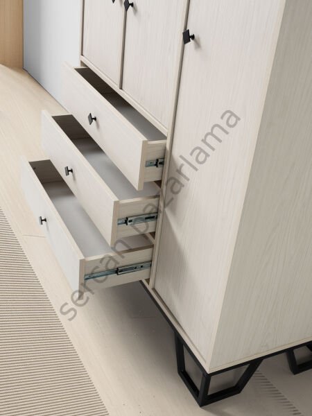 3738 - Luna Üç Kapaklı Dolap - Monet