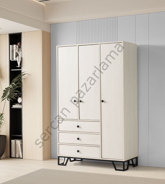 3738 - Luna Üç Kapaklı Dolap - Monet