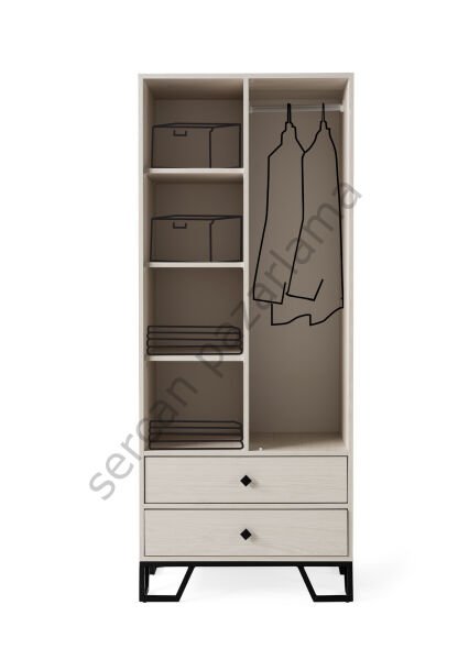 3737 - Luna İki Kapaklı Dolap - Monet