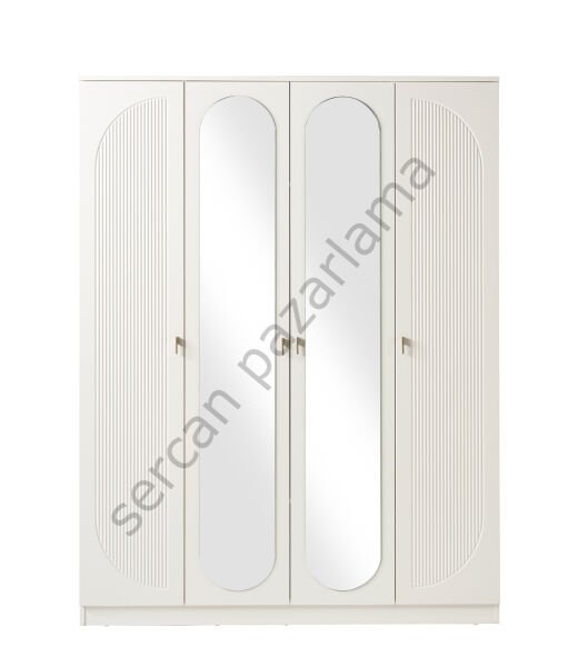 3716 - Vega Dört Kapaklı Dolap - Ekru