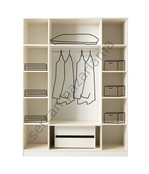 3716 - Vega Dört Kapaklı Dolap - Ekru