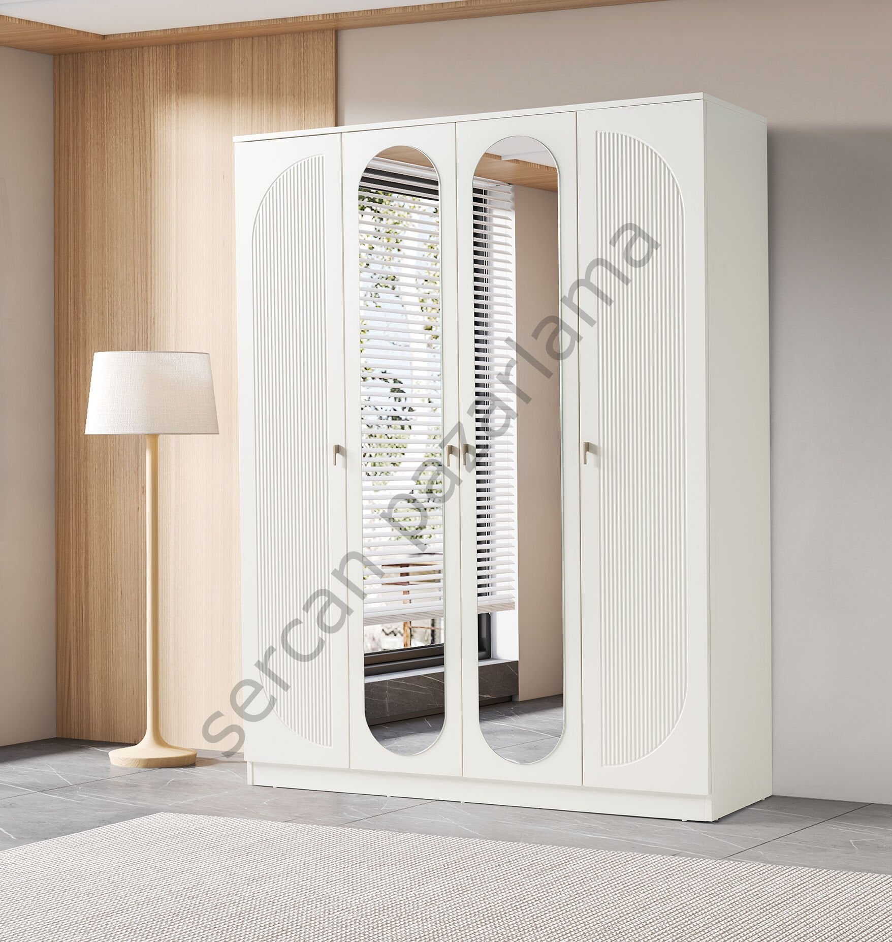 3716 - Vega Dört Kapaklı Dolap - Ekru