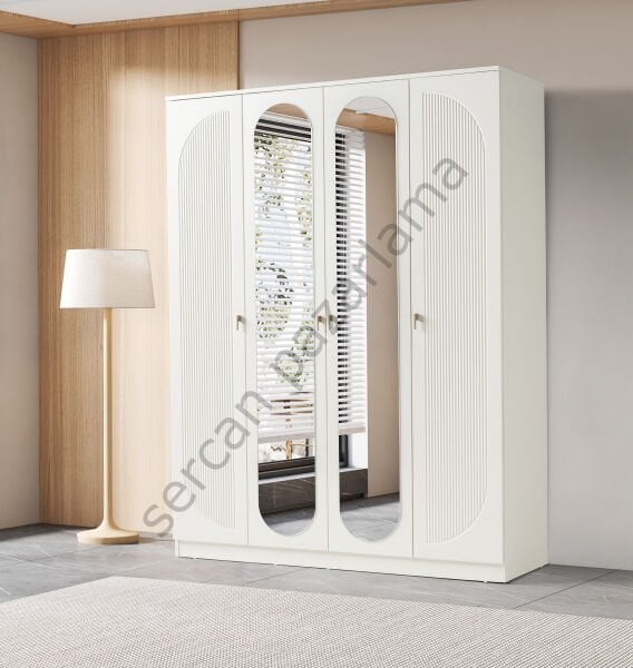 3716 - Vega Dört Kapaklı Dolap - Ekru