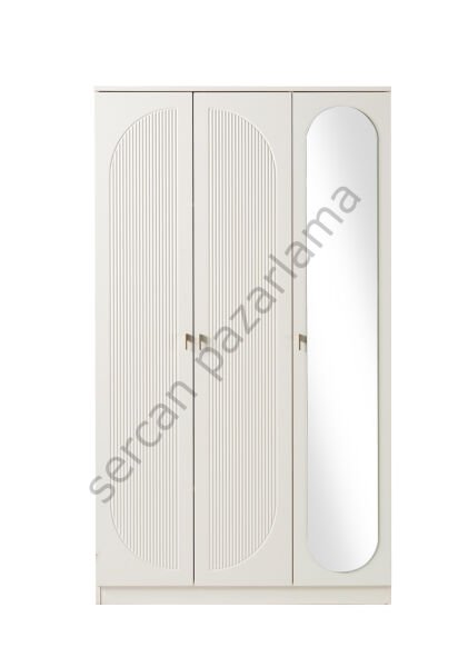 3715 - Vega Üç Kapaklı Dolap - Ekru