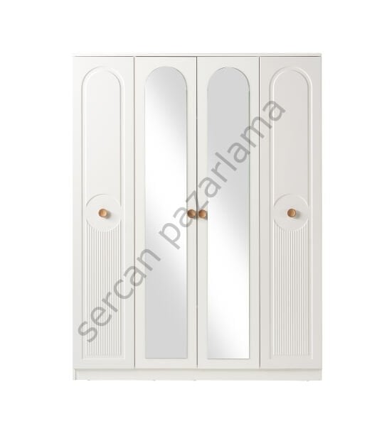 3714 - Orion Dört Kapaklı Dolap - Ekru