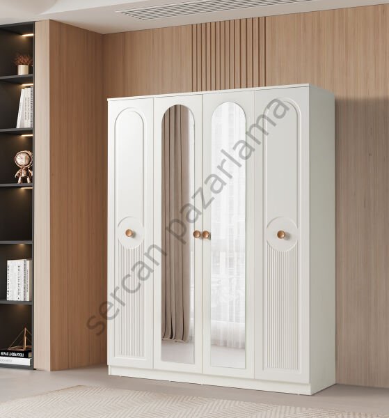 3714 - Orion Dört Kapaklı Dolap - Ekru