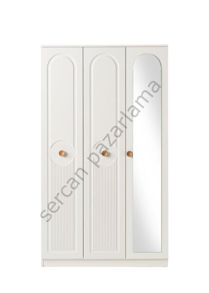 3713 - Orion Üç Kapaklı Dolap - Ekru