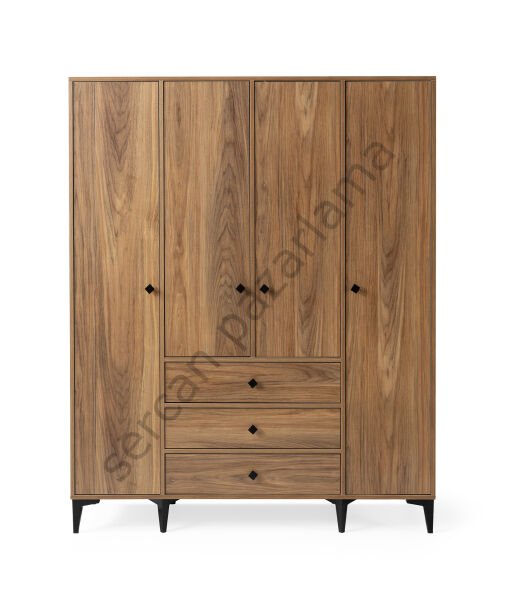 3745 - Mira Dört Kapaklı Dolap - Ceviz