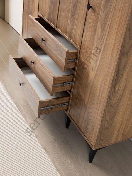 3745 - Mira Dört Kapaklı Dolap - Ceviz