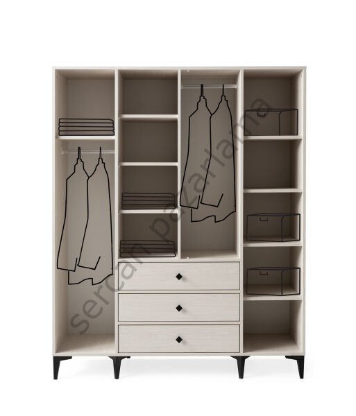 3748 - Mira Dört Kapaklı Dolap - Monet