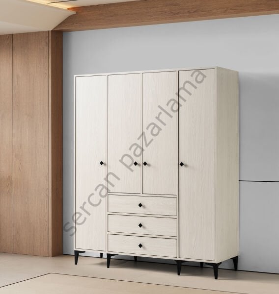 3748 - Mira Dört Kapaklı Dolap - Monet