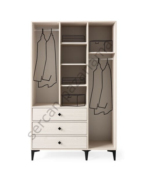 3747 - Mira Üç Kapaklı Dolap - Monet