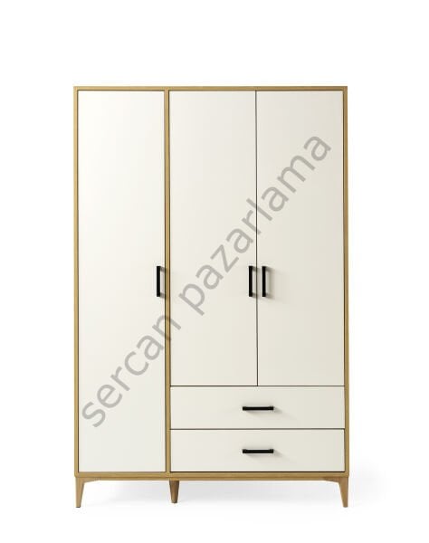 3751 - Nova Üç Kapaklı Dolap - Klimt/Ekru