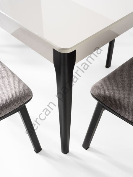 1276 - Paris Masa 80x130 - Sis Gri/Siyah