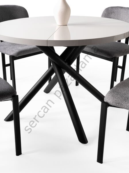 1196 - Ritim Masa Ø104 - Sis Gri/Siyah