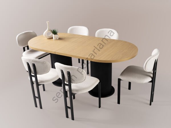 1437 - Lilyum Masa 90x160 - Klimt/Siyah