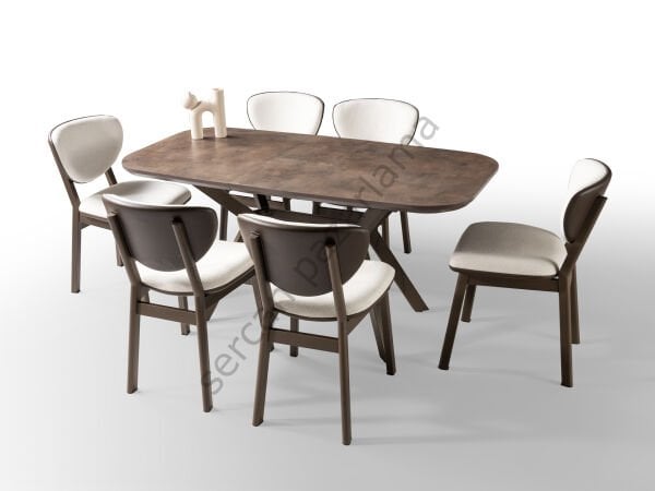 1476 - Roma Masa 80x130 - Retro Bronz/Metalik Kahve