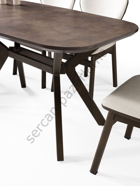 1476 - Roma Masa 80x130 - Retro Bronz/Metalik Kahve