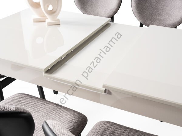 1276-2295 - Paris Masa Sandalye Takımı - Sis Gri/Siyah