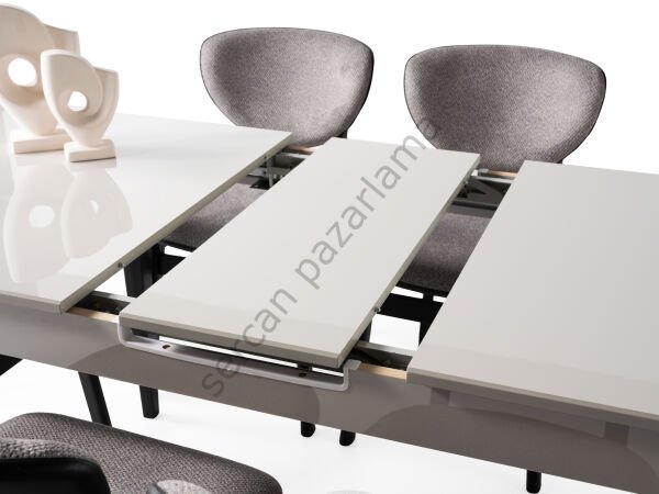 1276-2295 - Paris Masa Sandalye Takımı - Sis Gri/Siyah