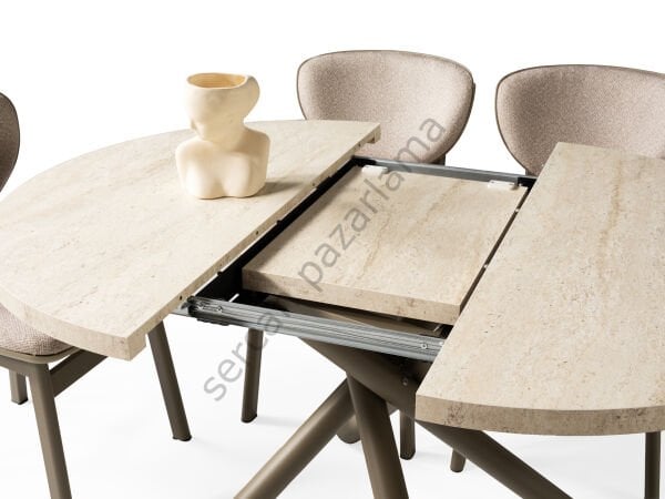 1193-2291 - Ritim Masa Sandalye Takımı - Traverten/Cappucino