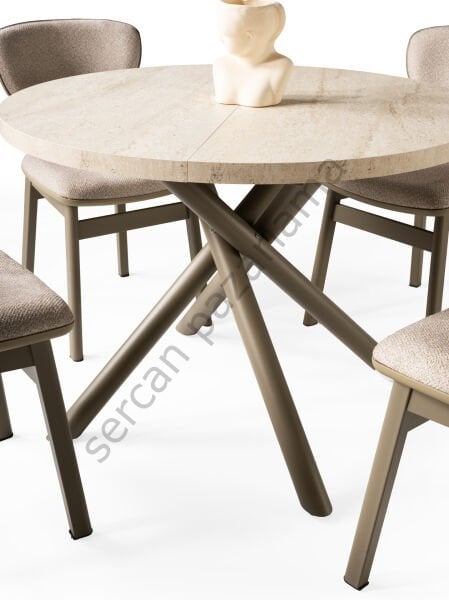 1193-2291 - Ritim Masa Sandalye Takımı - Traverten/Cappucino