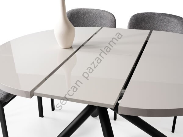 1196-2236 - Ritim Masa Sandalye Takımı - Sis Gri/Siyah
