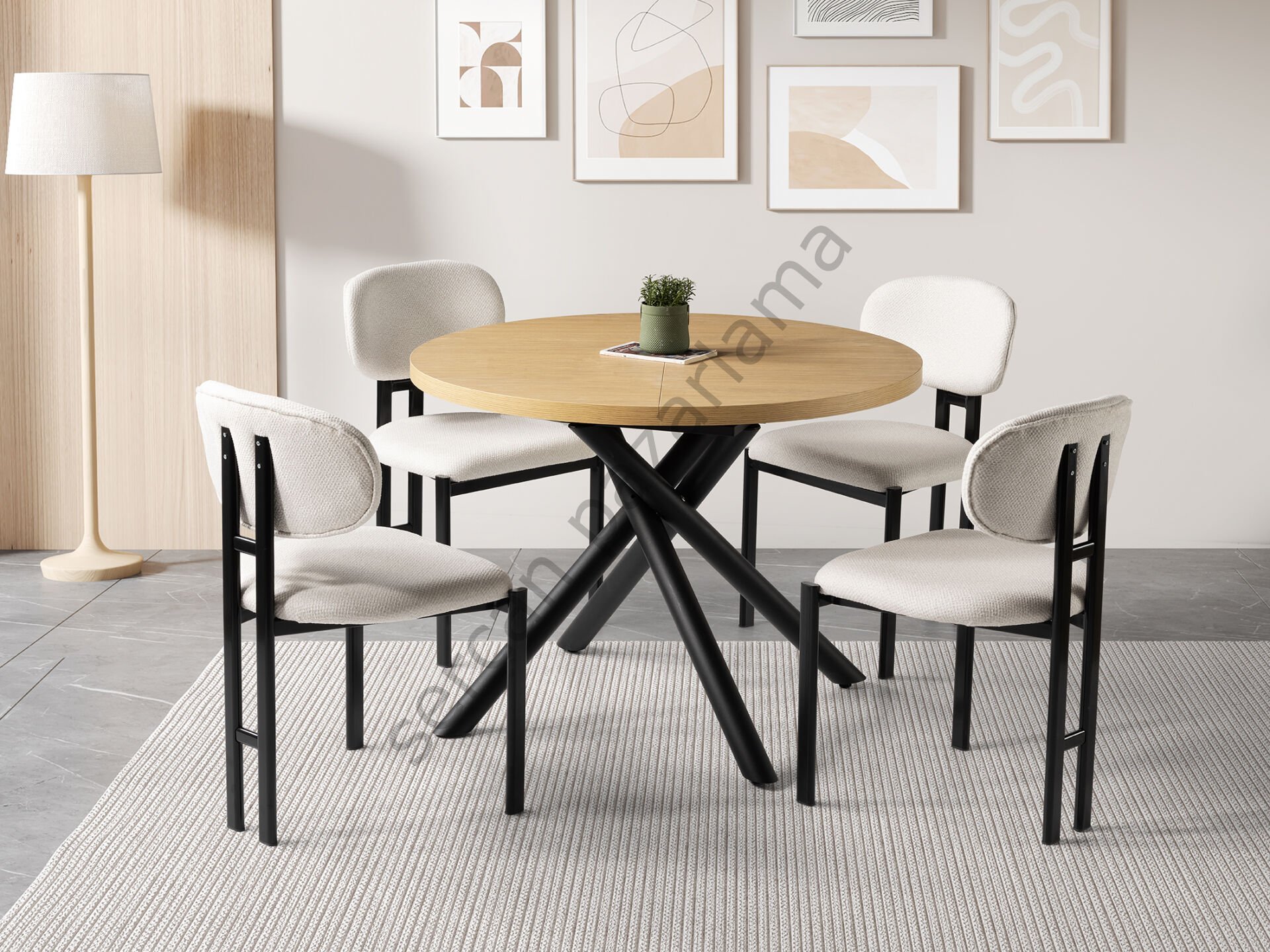 1197-2235 - Ritim Masa Sandalye Takımı - Klimt/Siyah