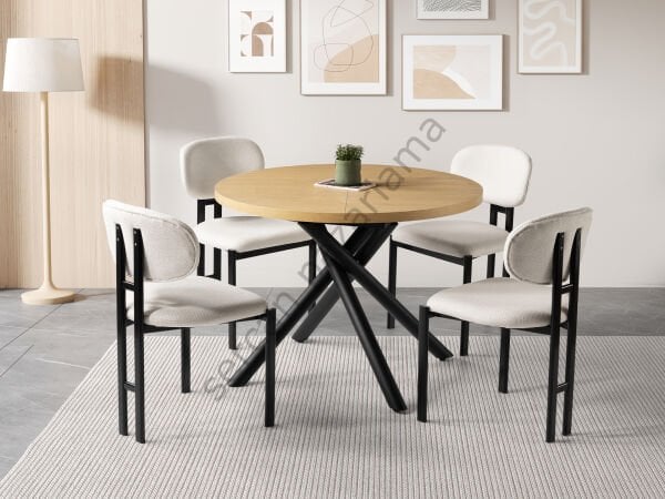 1197-2235 - Ritim Masa Sandalye Takımı - Klimt/Siyah