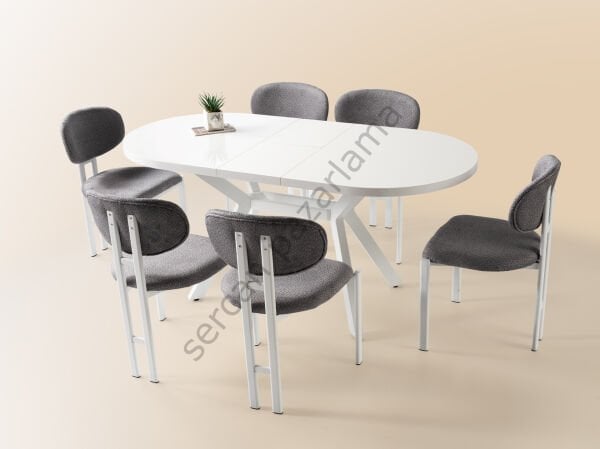 1213-2234 - Haliç Masa Sandalye Takımı - Beyaz