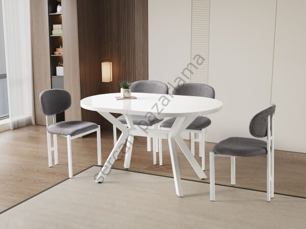 1213-2234 - Haliç Masa Sandalye Takımı - Beyaz