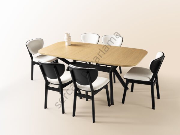 1394-2293 - Prizma Masa Sandalye Takımı - Klimt/Siyah