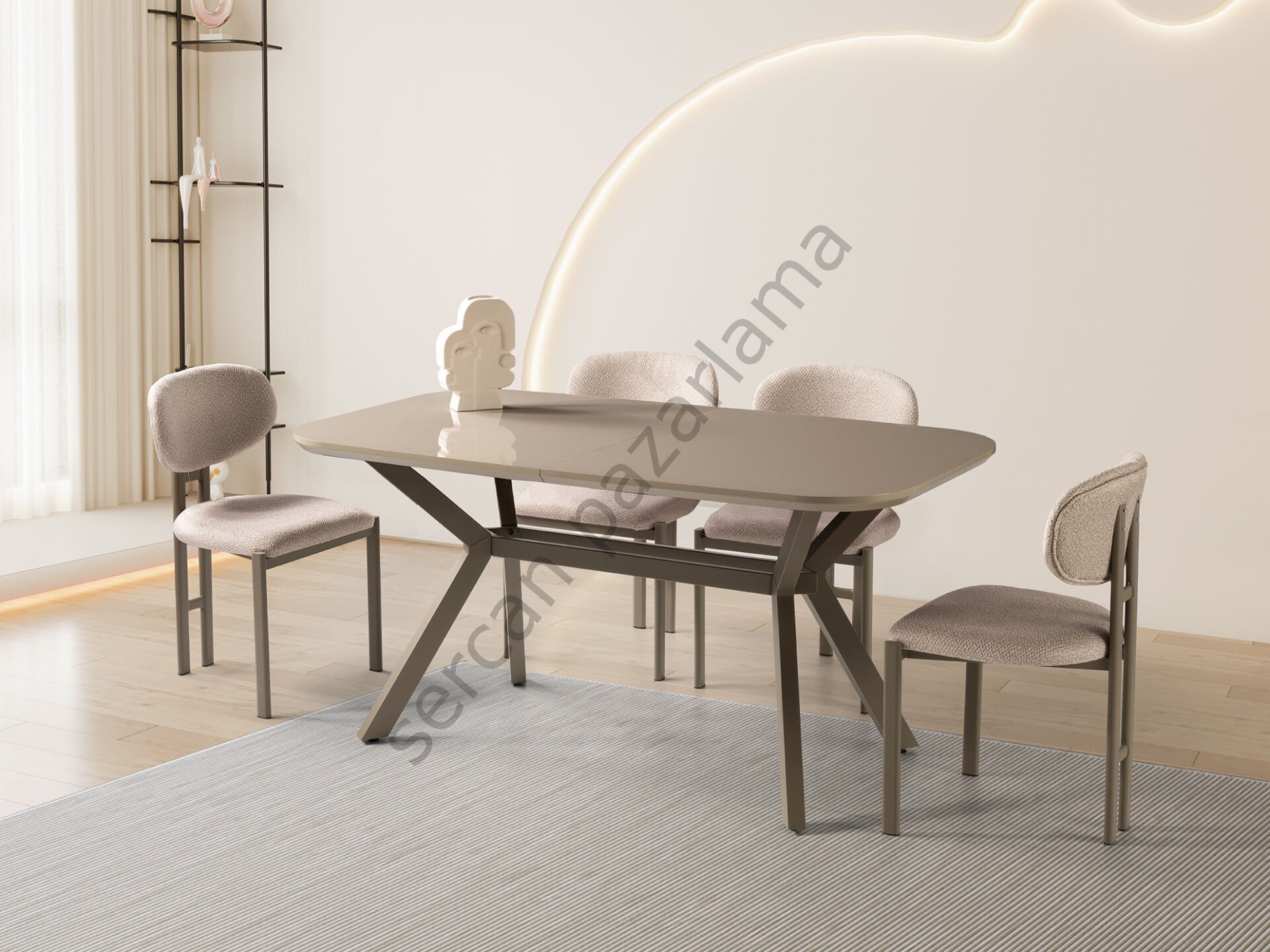 1396-2238 - Prizma Masa Sandalye Takımı - Cappucino