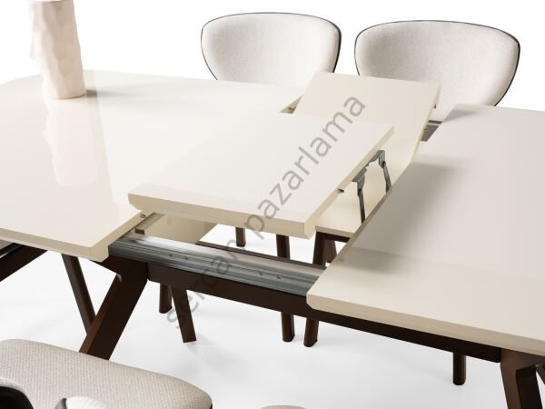 1397-2292 - Prizma Masa Sandalye Takımı - Ekru/Kahve
