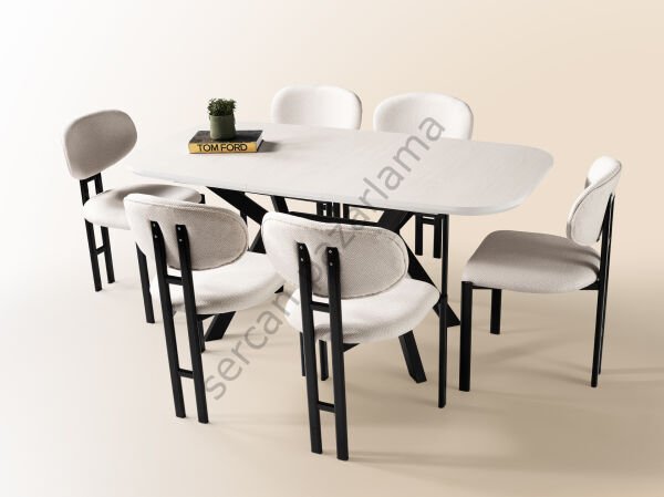 1477-2235 - Roma Masa Sandalye Takımı - Monet/Siyah