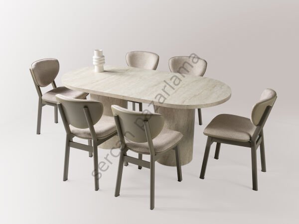 1435-2291 - Vega Masa Sandalye Takımı - Traverten