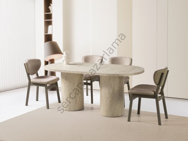 1435-2291 - Vega Masa Sandalye Takımı - Traverten