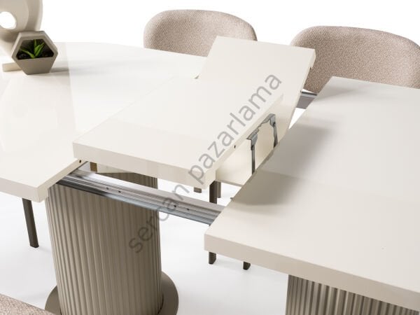 1436-2238 - Lilyum Masa Sandalye Takımı - Ekru/Cappucino