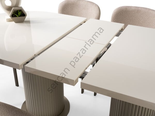 1436-2238 - Lilyum Masa Sandalye Takımı - Ekru/Cappucino