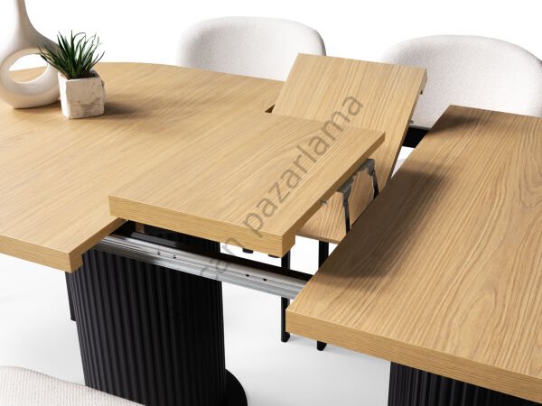 1437-2235 - Lilyum Masa Sandalye Takımı - Klimt/Siyah