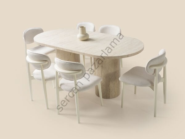 Vega Yemek Odası - Ekru/Traverten