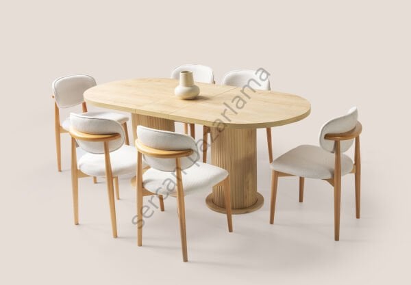 Duru Yemek Odası - Ekru/Meşe