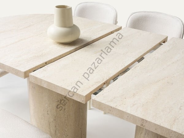 1435-2024 - Vega Masa Sandalye Takımı - Traverten