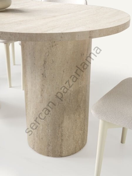 1435-2024 - Vega Masa Sandalye Takımı - Traverten