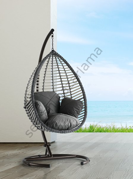 2572 - Salıncak Rattan - Gri